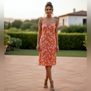 Nine West Coral Floral Dress